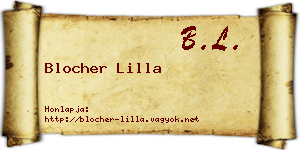 Blocher Lilla névjegykártya